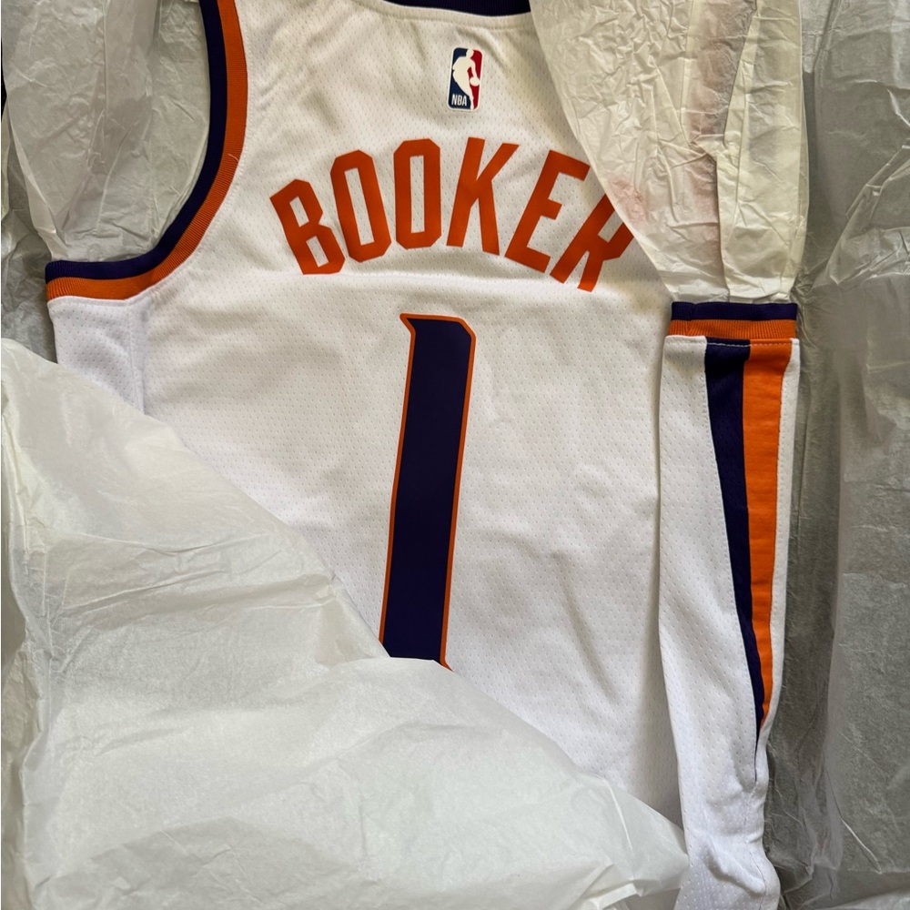 Phoenix Suns Devin Booker #1 Nike White Authentic NBA Jersey NEW Tags - Large